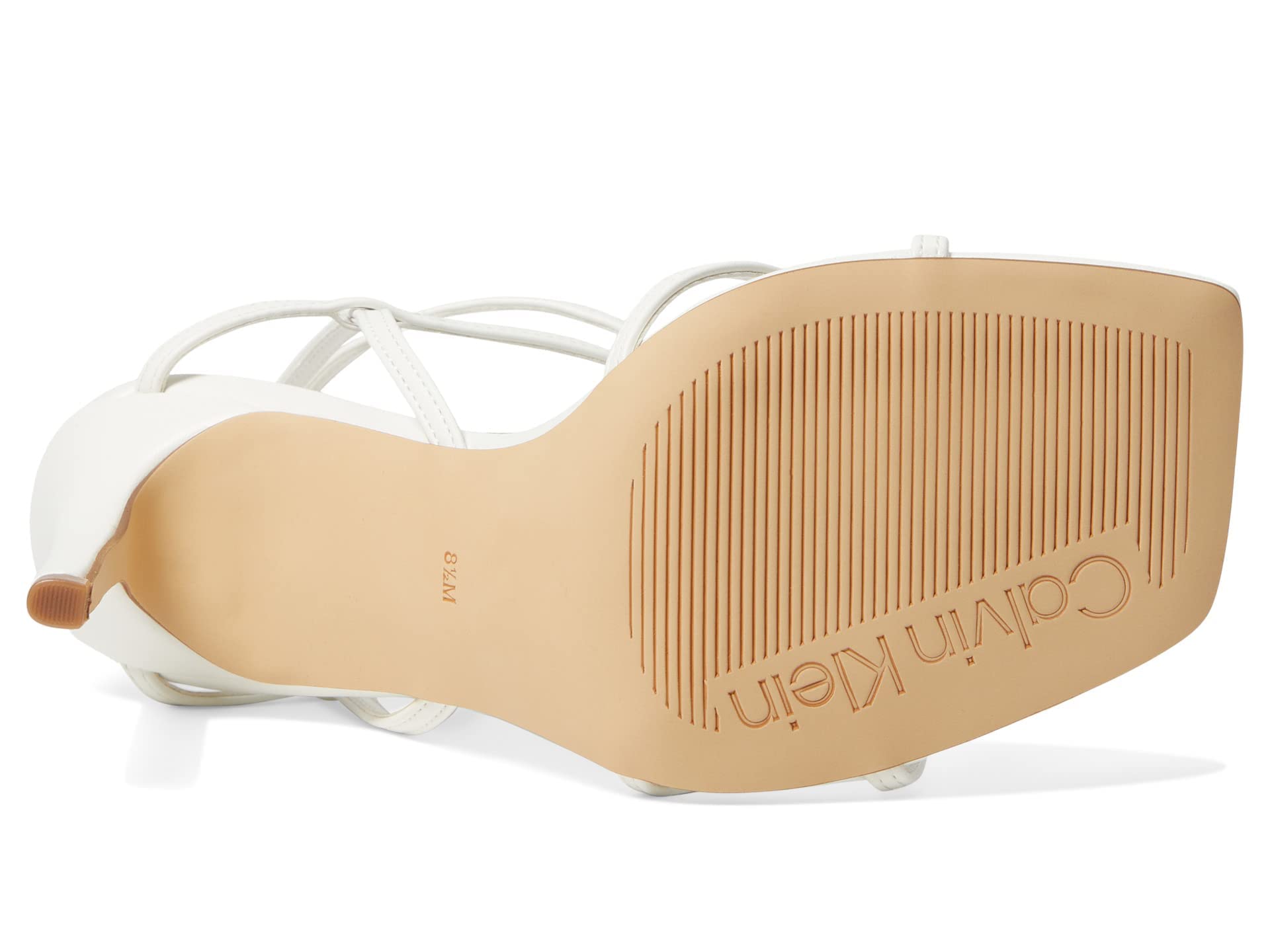 Calvin Klein Women's Tegin Heeled Sandal, White, 7.5