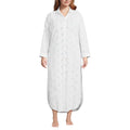 Lands' End Women's Eyelet Button Down Maxi Cover-up Dress X-Small White
