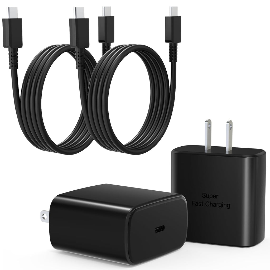 45W Super Fast Charger USB C,2Pack 3FT Phone USBC Cables with Type C Charger Fast Charging Blocks Compatible with Samsung Galaxy S25/S25 Ultra/S24 Ultra/S24/S23/S22/S21/iphone 17/16/15