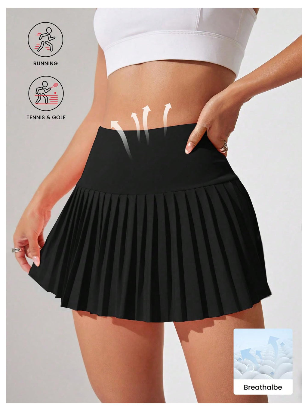 WDIRARA Women's Pleated Tennis Skirt High Waisted Golf Skort Athletic Mini Shorts Orange Small