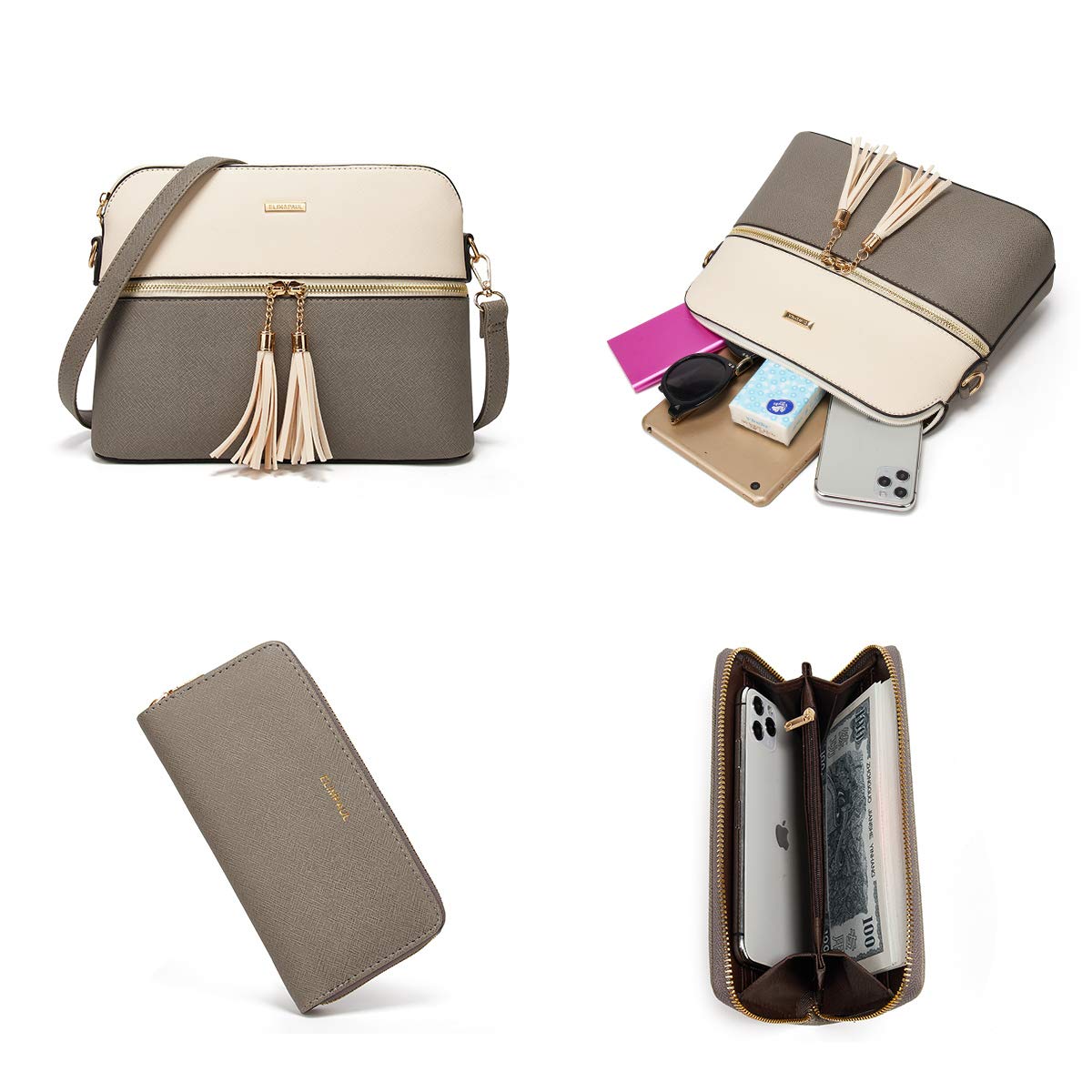 Women Fashion Handbags Wallet Tote Bag Shoulder Bag Top Handle Satchel Purse Set 4pcs