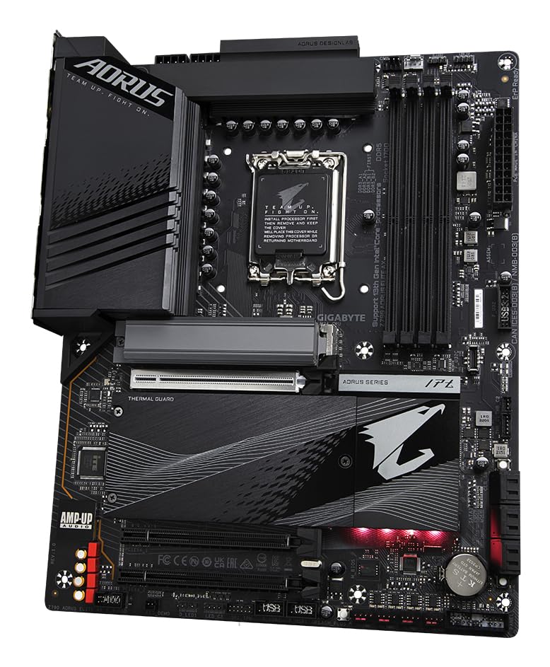 GIGABYTE Z790 AORUS Elite AX 1.0 Intel LGA 1700 ATX Motherboard, 4X DDR5~128GB, 3X PCI-E x16, 4X M.2, 6X SATA, 5X USB 3.2, 1x USB-C, 4X USB 2.0