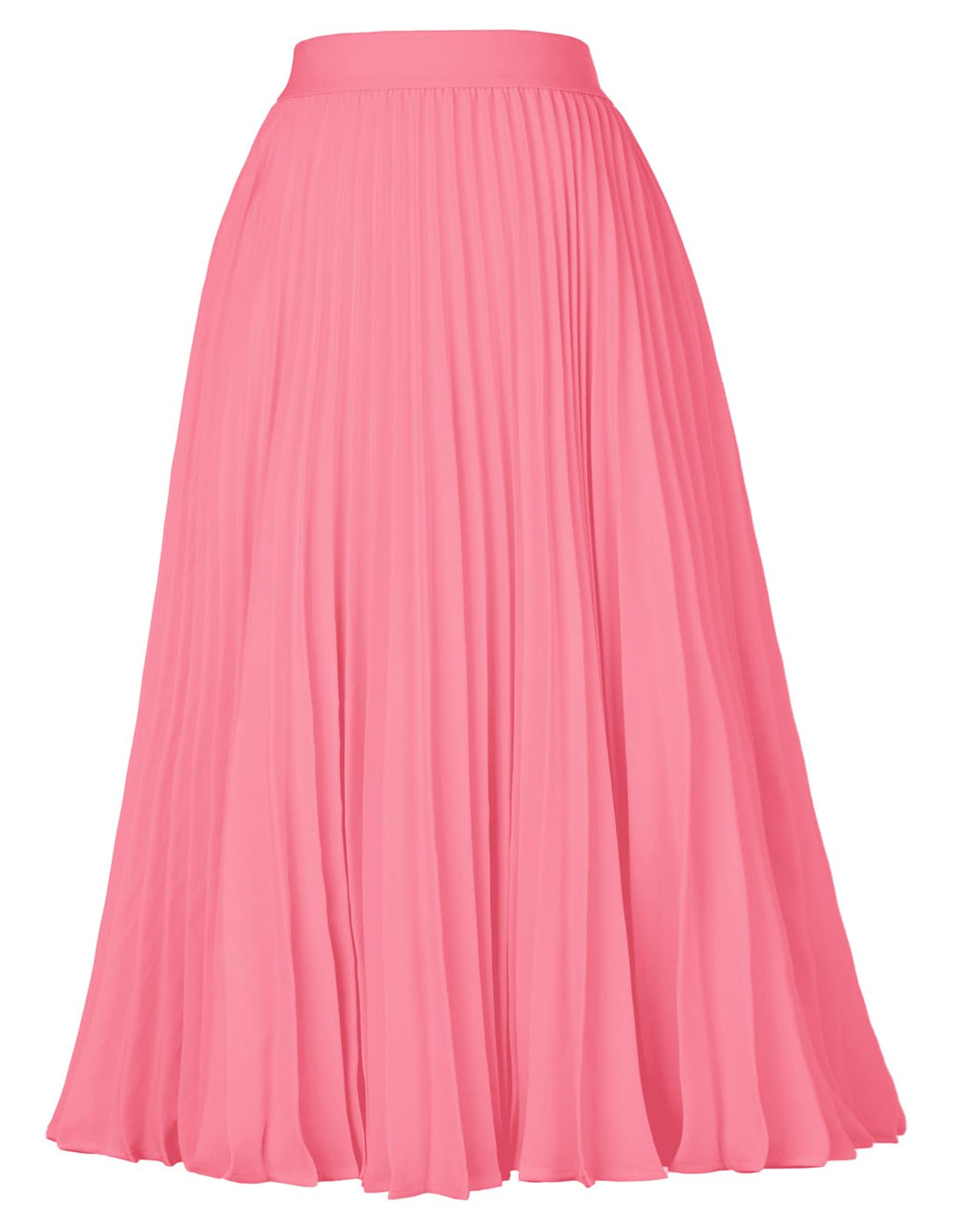 GRACE KARIN Womens High Elastic Waist Maxi Skirt A-line Flare Long Skirt Plus Size Pastel Pink XXL