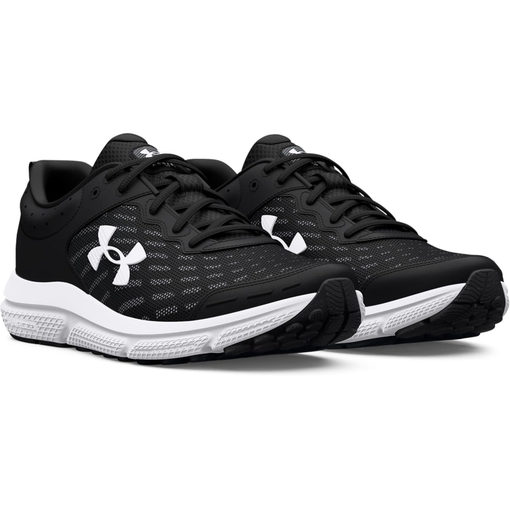 Under Armour Men's Charged Assert 10 Shoes, (001) Black/Black/White, 10.5 X-Wide