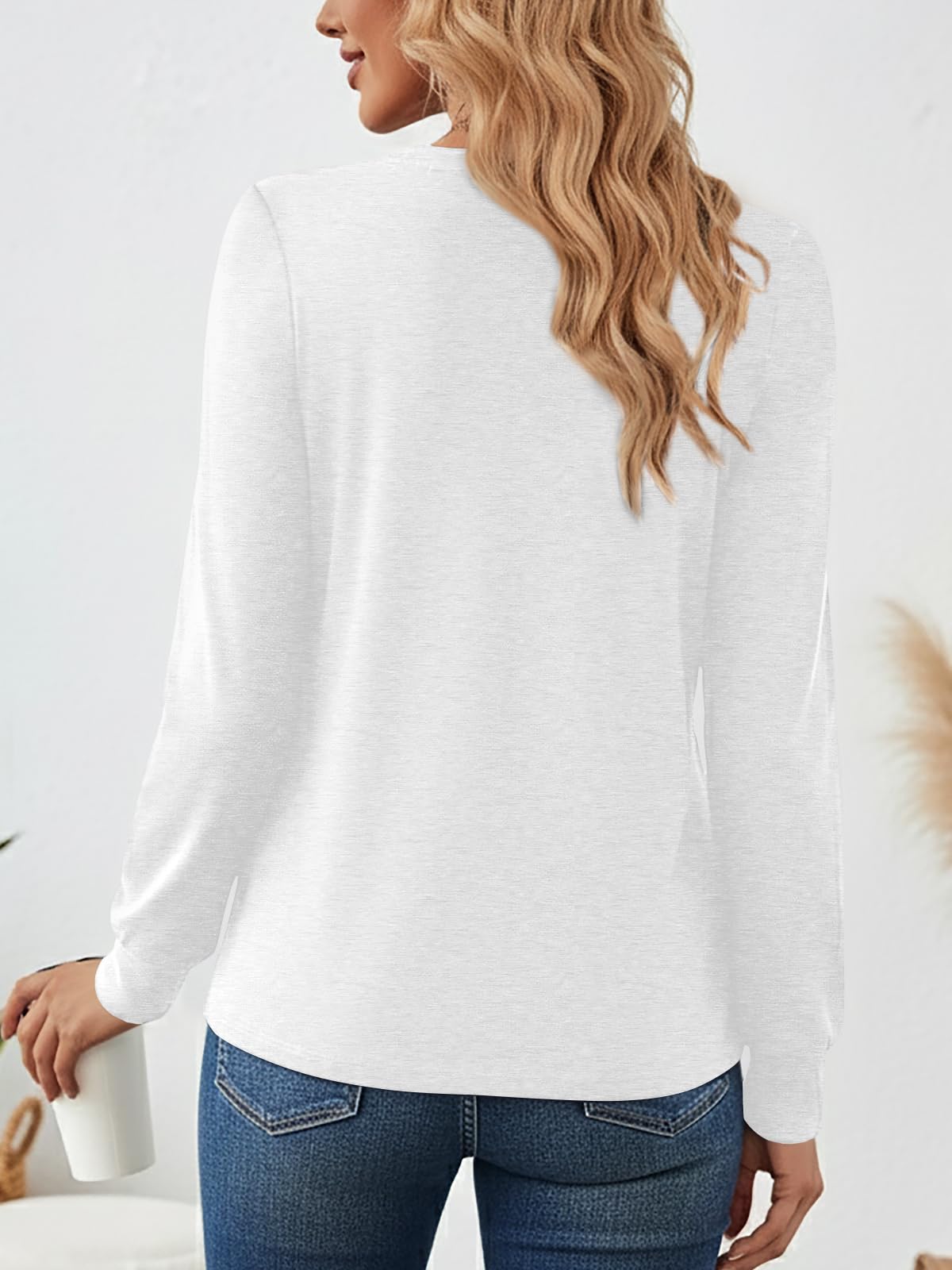 AUTOMET Womens Tops Long Sleeve Shirts Fall Fashion Clothes Henley Dressy Casual Blouses Trendy 2026 White L