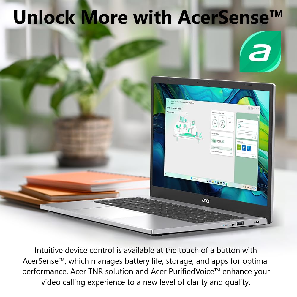 acer Aspire Go 15 AI Ready Laptop | 15.6" FHD IPS Display | AMD Ryzen 3 7320U | AMD Radeon 610M Graphics | 8GB LPDDR5 | 128GB PCIe SSD | Wi-Fi 6 | Windows 11 Home in S Mode | AG15-21P-R5YG