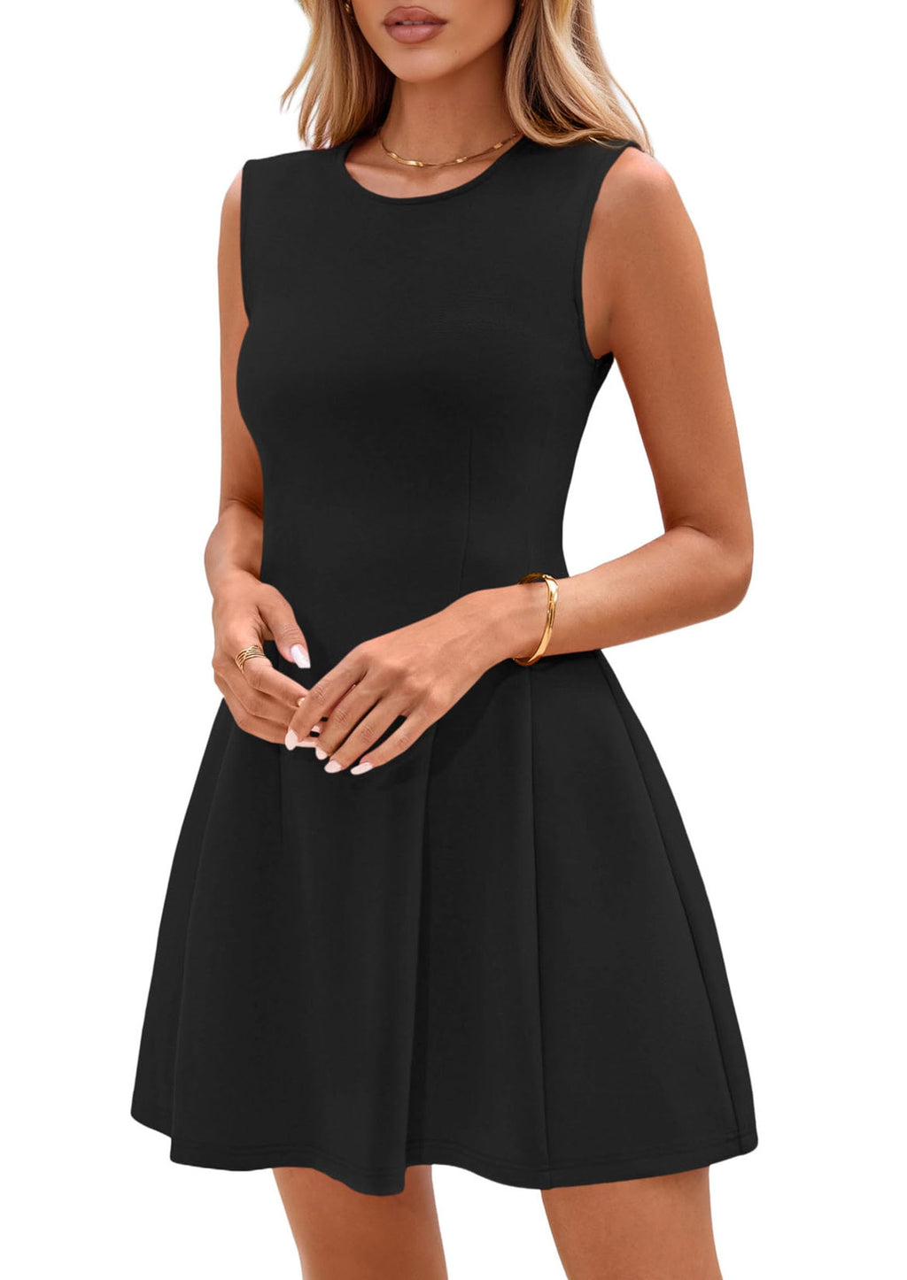PRETTYGARDEN Summer Dresses for Women 2026 Elegant Classy Spring A Line Business Casual Work Graduation Cocktail Short Dress (Black,XX-Large)