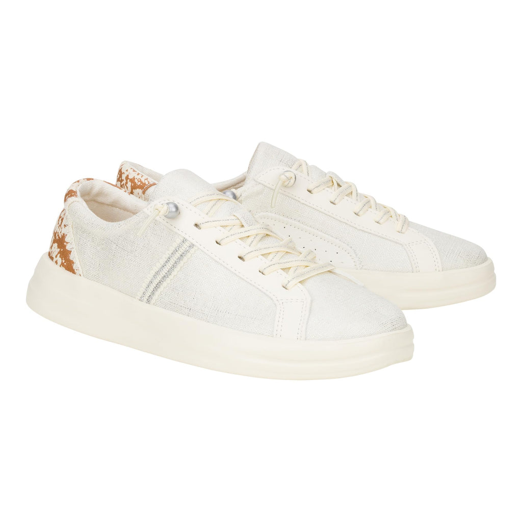 HEYDUDE Karina Metallic Animal Egret Size 5, Women's Shoes, Women's Casual Sneakers, Comfortable & Light-Weight