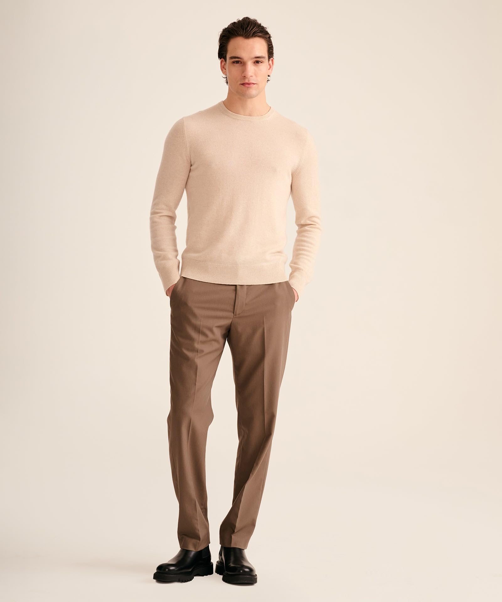 NAADAM The Original Cashmere Crewneck Sweater,Linen,XL