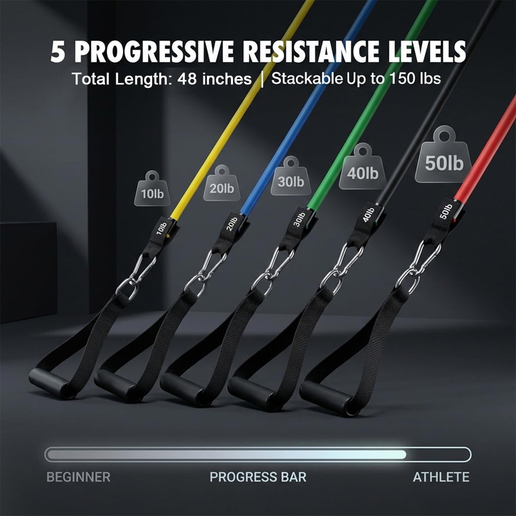VEICK Resistance Bands, Exercise Bands, Workout Bands, Resistance Bands for Working Out with Handles for Men and Women, Exercising Bands for Fitness Weights Work Out at Home