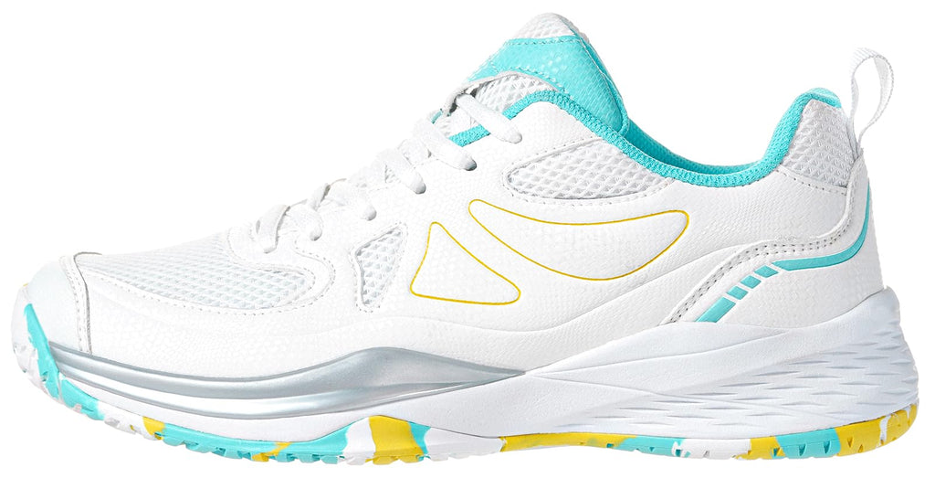 Sisttke Women's Badminton Pickleball Tennis Shoes Lightweight Breathable Non-Slip Court Sneakers for Racquet Sports Training White/Green