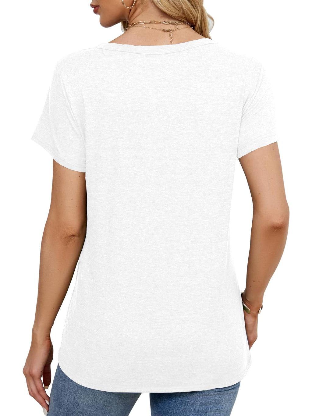 KILISU 2PCS Women Short Sleeve T Shirts Crew Neck Solid Soft Basic Tee Casual Loose Fit Lightweight Summer Tops Clothes 2025 (US, Alpha, Medium, Regular, Regular, White+Black)