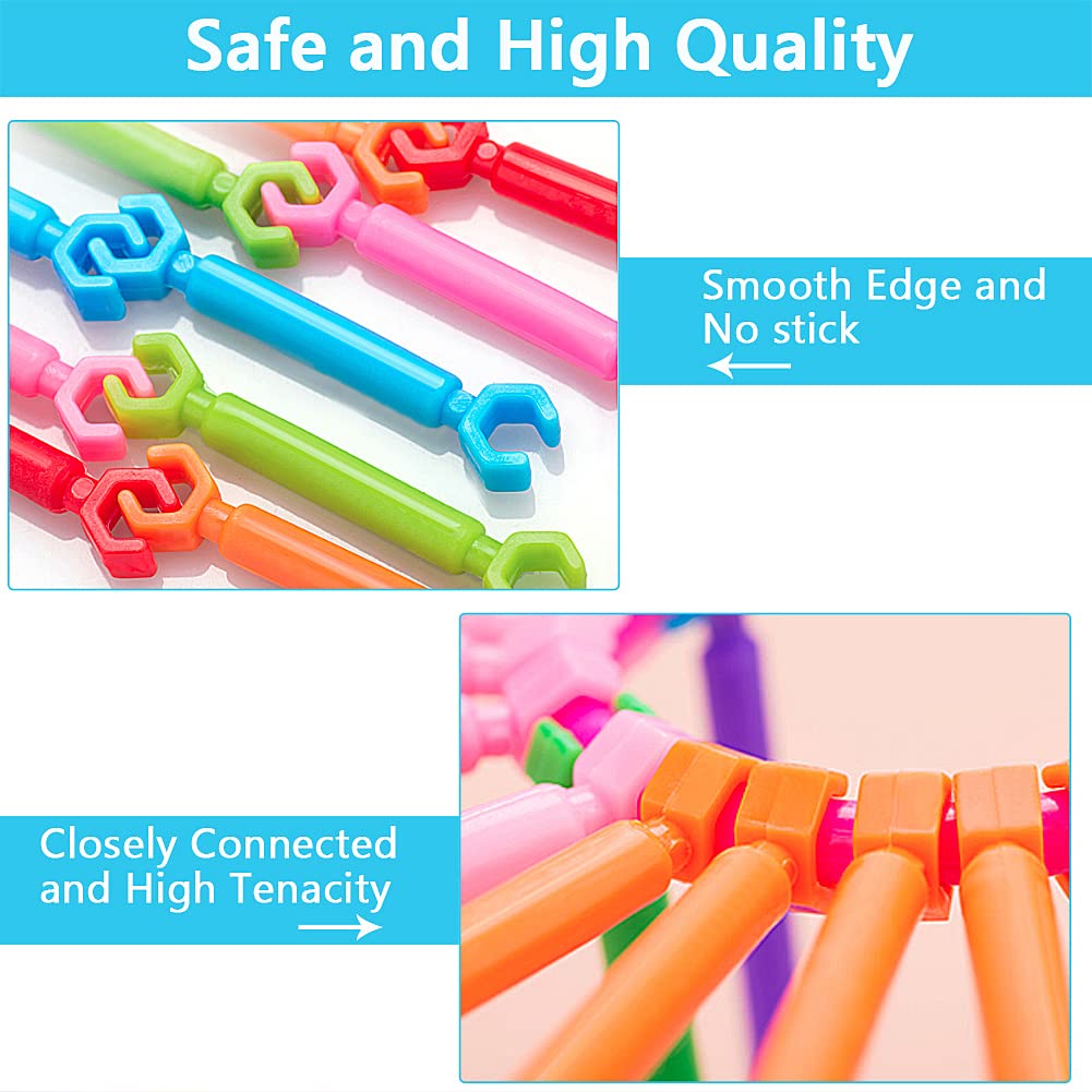 Juboury 1054Pcs Building Toy Building Blocks Bars Different Shape Educational Construction Engineering Set 3D Puzzle, Interlocking Creative Connecting Kit, Great STEM Toy for Both Boys and Girls