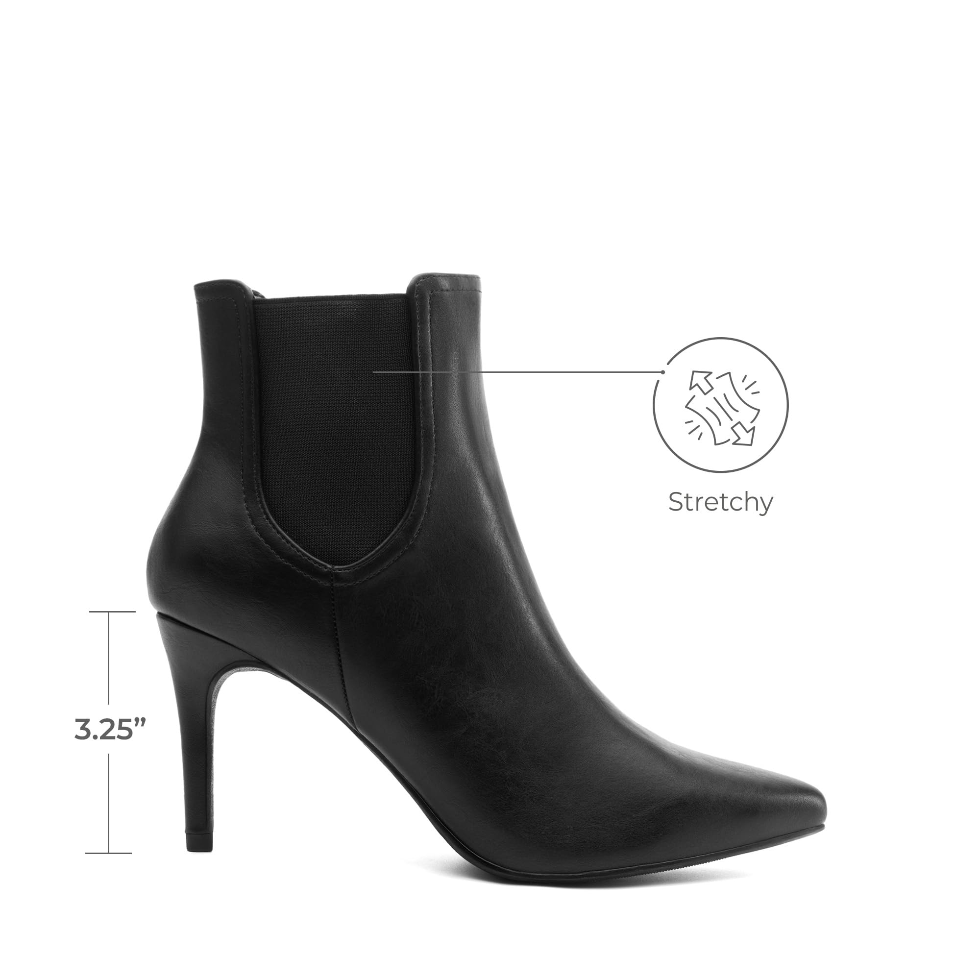 DREAM PAIRS Women's Pointed Toe Stiletto High Heel Ankle Booties,Size 8,Black/Pu,KIZZY-1