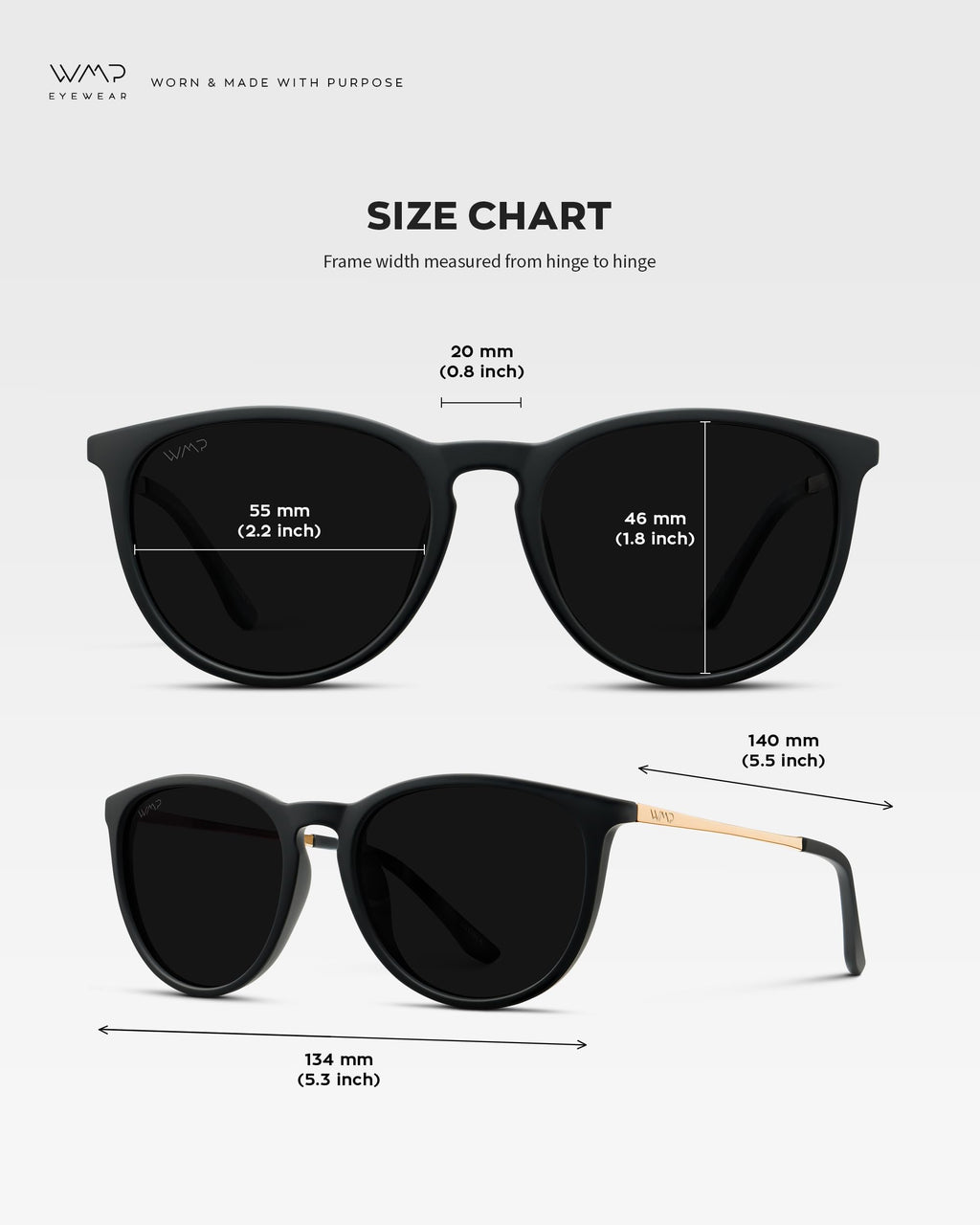 WearMe Pro Round Polarized Sunglasses for Women - UV400 Protection, Lightweight Tortoise Shell Frame, Vintage Retro Designer Style (Gold Frame/Black Lens)