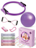 TTolbi Pilates Equipment - 10-in-1 Pilates Ring and Ball Set | Home Pilates Essentials Kit for Women & Accessories for at Home Workouts to Tone, Strengthen, Balance & Improve Flexibility