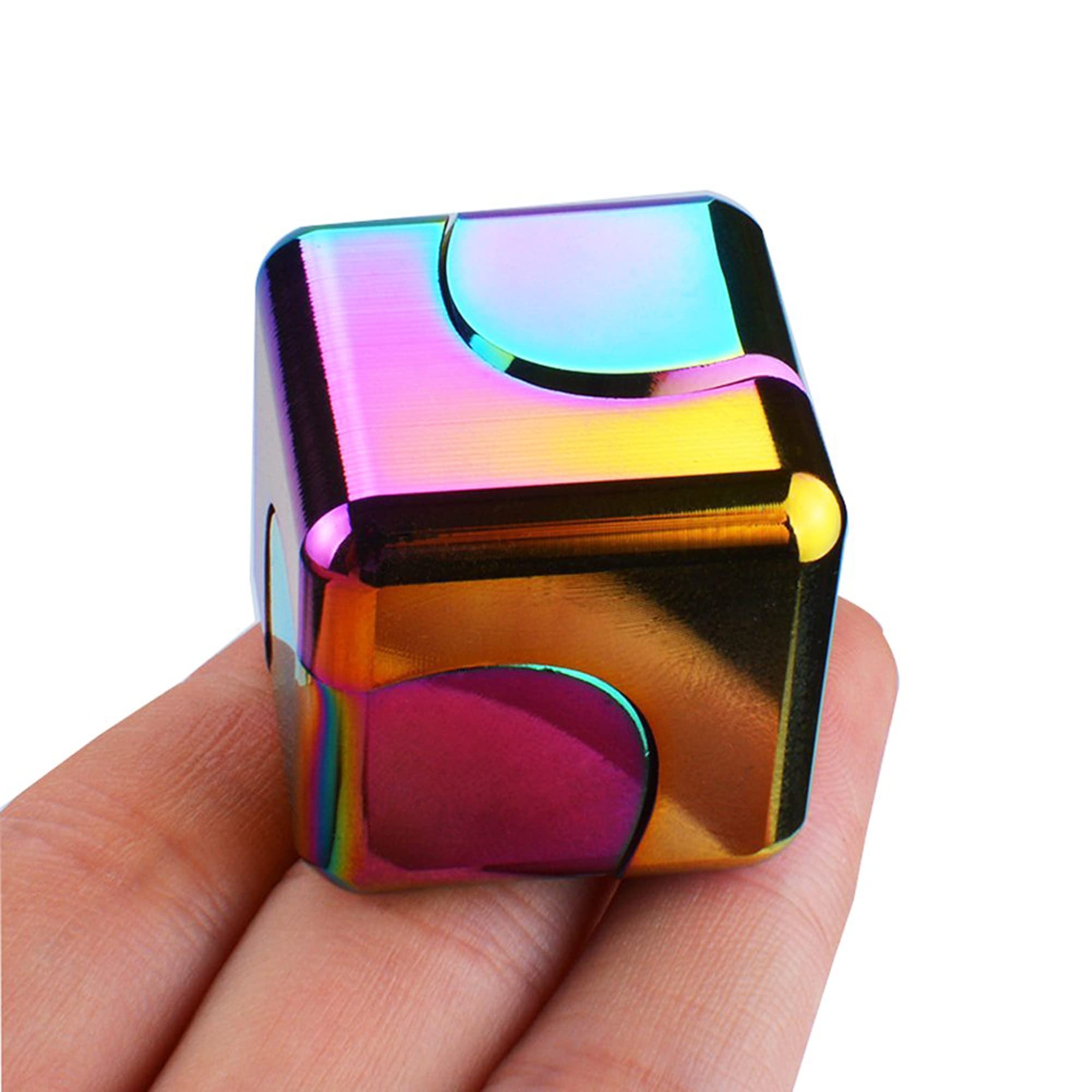 Fidget Spinner Toys Cube Adults, Valentines Day Gifts for Him Metal Cool Stuff Desk Gadgets Office Toy for Teen Boy Small Anxiety Figette Sensory Toy ADHD Tool Fingears Figet Stress Gifts for Teens