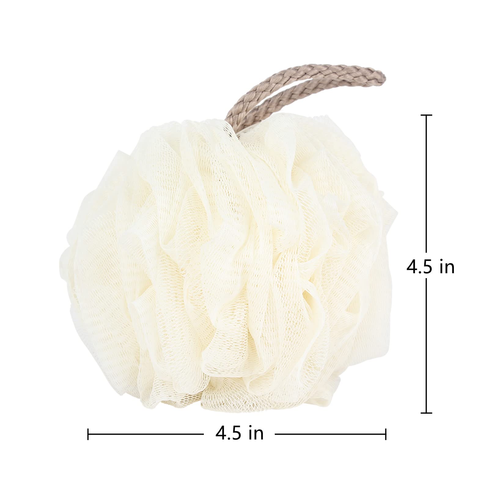 Fu Store Loofah Sponge 60g Shower Loofahs 4 Colors Bath Sponges Mesh Balls for Body Scrubber Exfoliator Wash Back Scrubber Bathroom Men Women - 4 Pack Scrubbers Cleaning Bathing Accessories