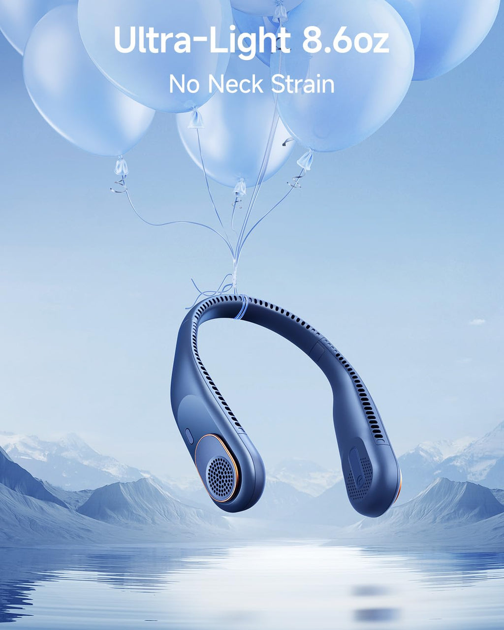 SWEETFULL Portable Neck Fan 360° Cooling Bladeless Personal Fan | No Hair Twisting - 4000mAh USB Rechargeable Wearable Fan for Travel, Birthday Gifts for Men, Women, Mom, and Dad