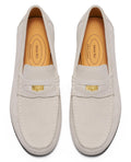 Journey West Suede Slip-on Penny Loafers Shoes for Men Beige US 9