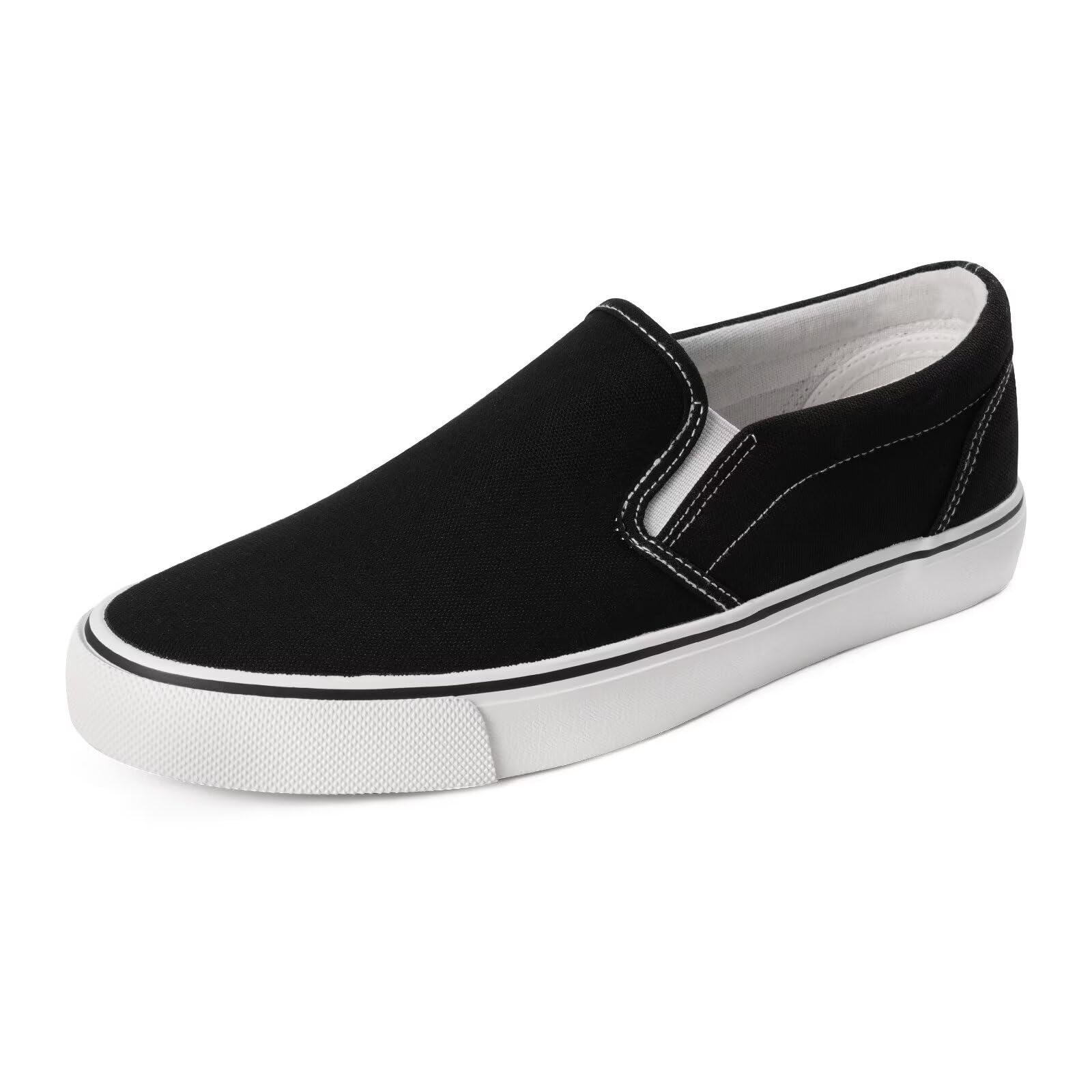 Mens Classic Slip on Canvas Shoes Casual Loafers Fashion Sneakers Black
