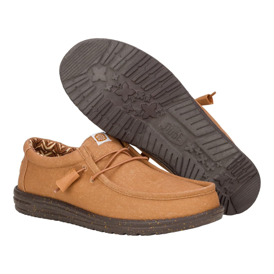 HEYDUDE Wally Stretch Canvas Nut Size 11, Men’s Shoes, Men's Slip-on Loafers, Comfortable & Light-Weight