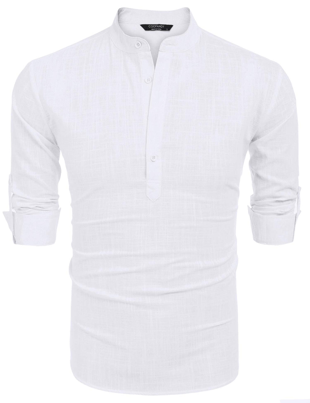 COOFANDY Men's Cotton Linen Shirts Long Sleeve Casual T-Shirts Hippie Summer Beach Tops