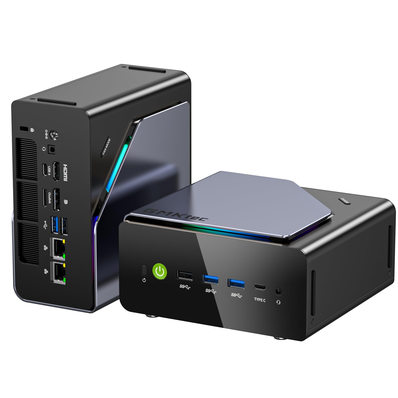 GMKtec Gaming Mini PC AMD Ryzen 7 H 255 (Upgraded 8745HS) 32GB DDR5 1TB SSD, Desktop Computer 3XM.2 2280 Expansion, Oculink, Dual NIC 2.5G, HDMI 2.1, USB4 K12