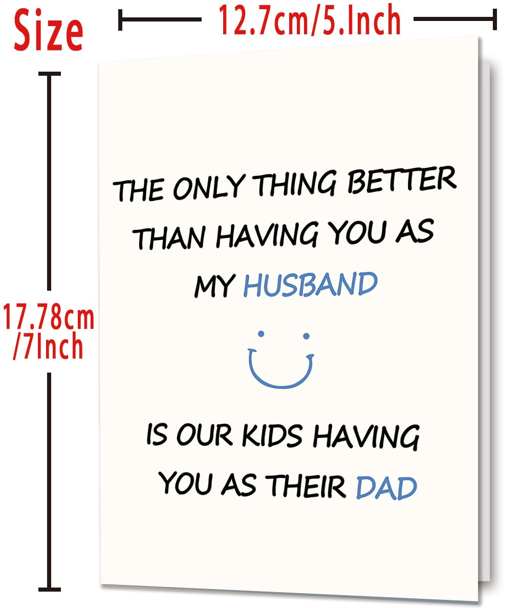 OJsensai Father's Day Card Gifts for Husband from Wife, Husband and Father Appreciation Card from Kids Family, Sweet Family Love Fathers Day Gift Idea