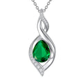 HPQQ Emerald Necklace May Birthstone Jewelry Sterling Silver Pendant Infinity Love Jewelry Birthday Gifts for Women Wife Mom