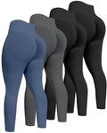 ATHVOTAR Workout Gym Leggings Women, High Waisted Seamless Butt Lifting Scrunch Butt Sports Leggings Black/Black/GrayNavy M