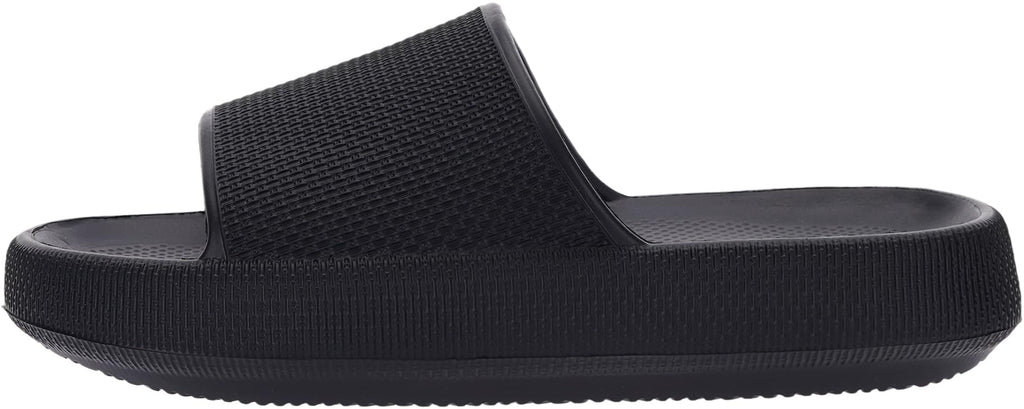 BRONAX Pillow Slippers for Women and Men | House Slides Shower Sandals | Cushioned Thick Sole 42-43 Black