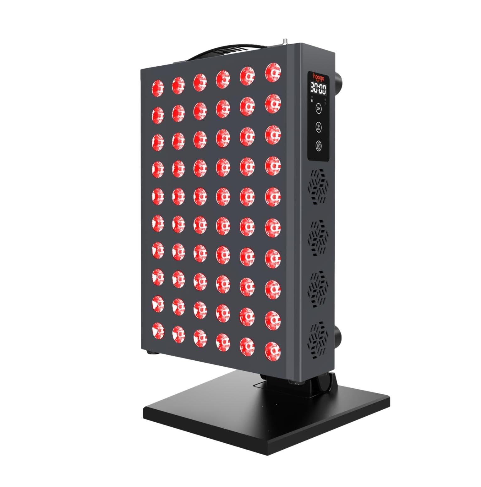 Hooga Red Light Therapy Panel for Face and Body, Red & Near Infrared LED Light with Timer and Stand, 60 High-Efficiency Low-Level LEDs (<5 mW), Flicker-Free Wellness and Recovery Device – PRO300