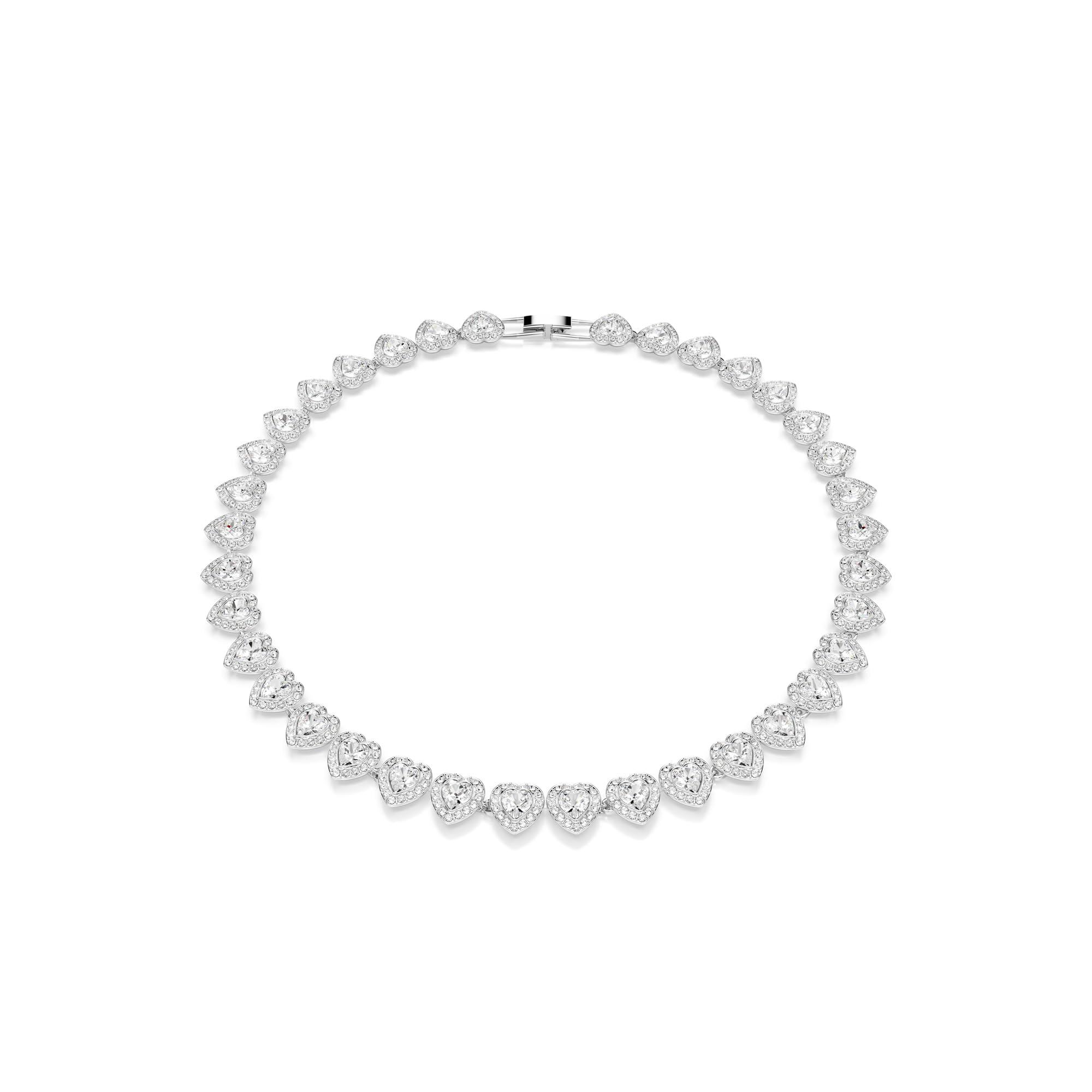 Swarovski Ariana Grande Heart All-Around Tennis Style Crystal Necklace in Rhodium Finish - Part of the Ariana Grande x Capsule Collection