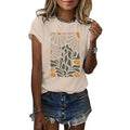 ROSEPARK Women Cute Graphic Floral Tee Shirts Apricot Medium