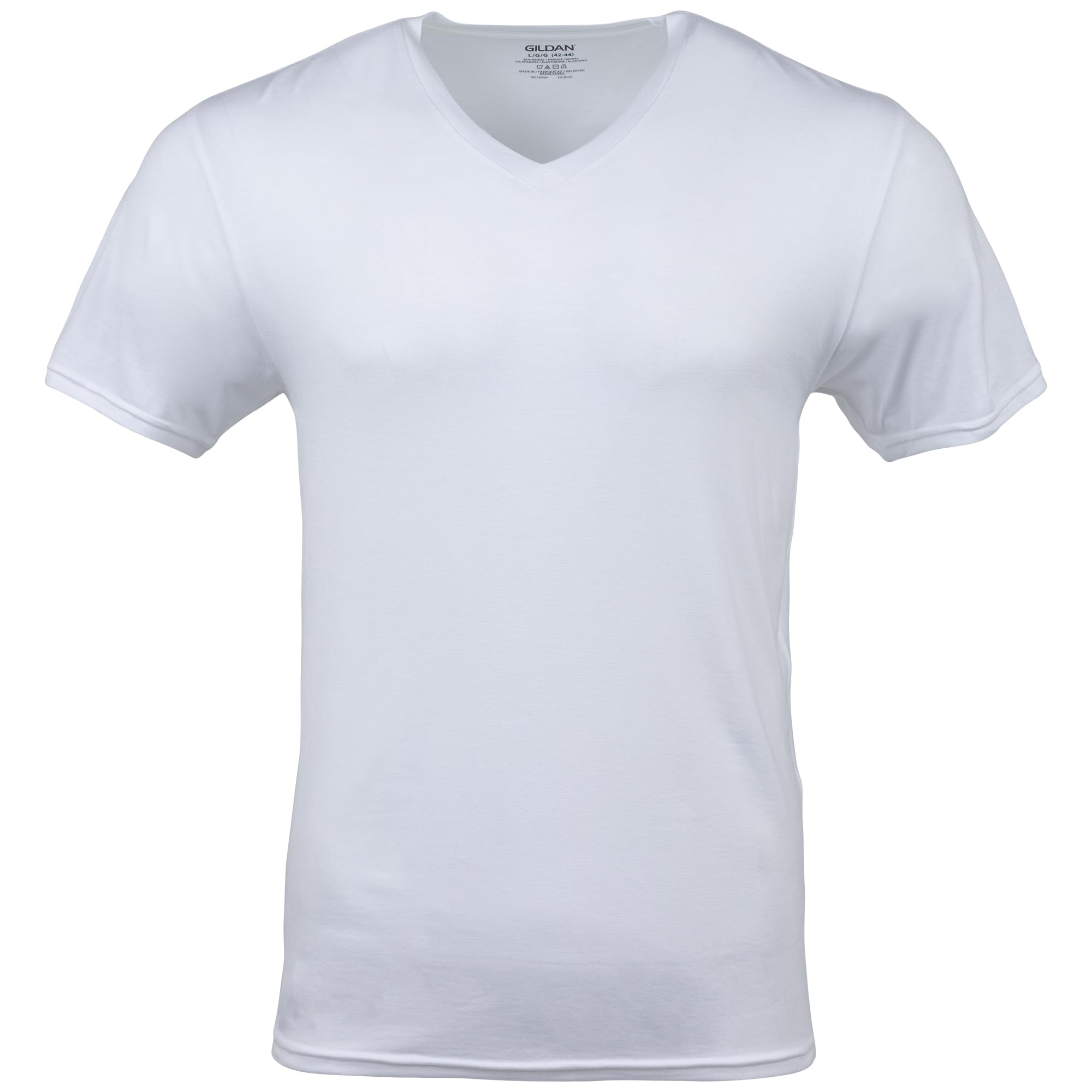 Gildan Men's V-Neck T-Shirts, Multipack, Style G1103, White (6-Pack), X-Large