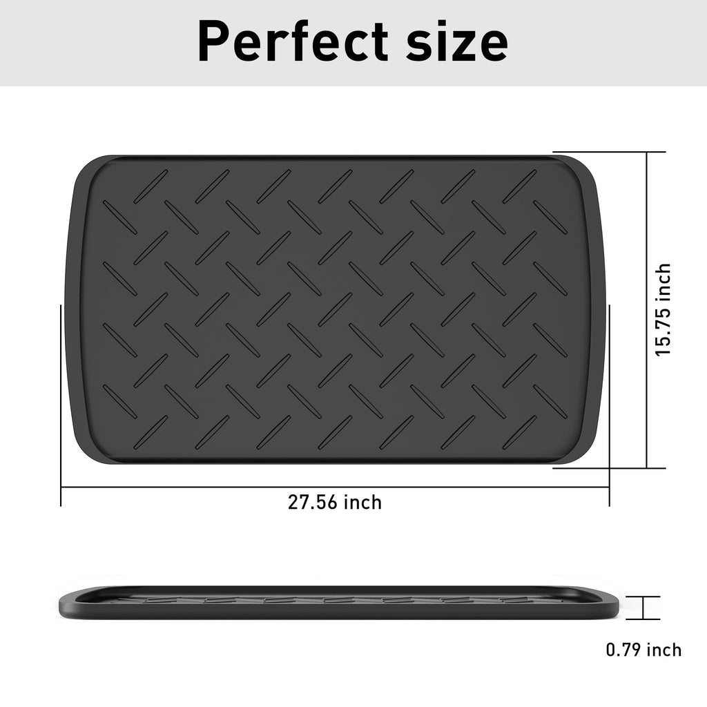 TonTool Boot Trays Heavy Duty Rubber Mat with Lip, Waterproof Shoe Mat Tray for Entryway Shoe Tray Multi-Purpose for Indoor or Outdoor 27.56 x 15.75inch