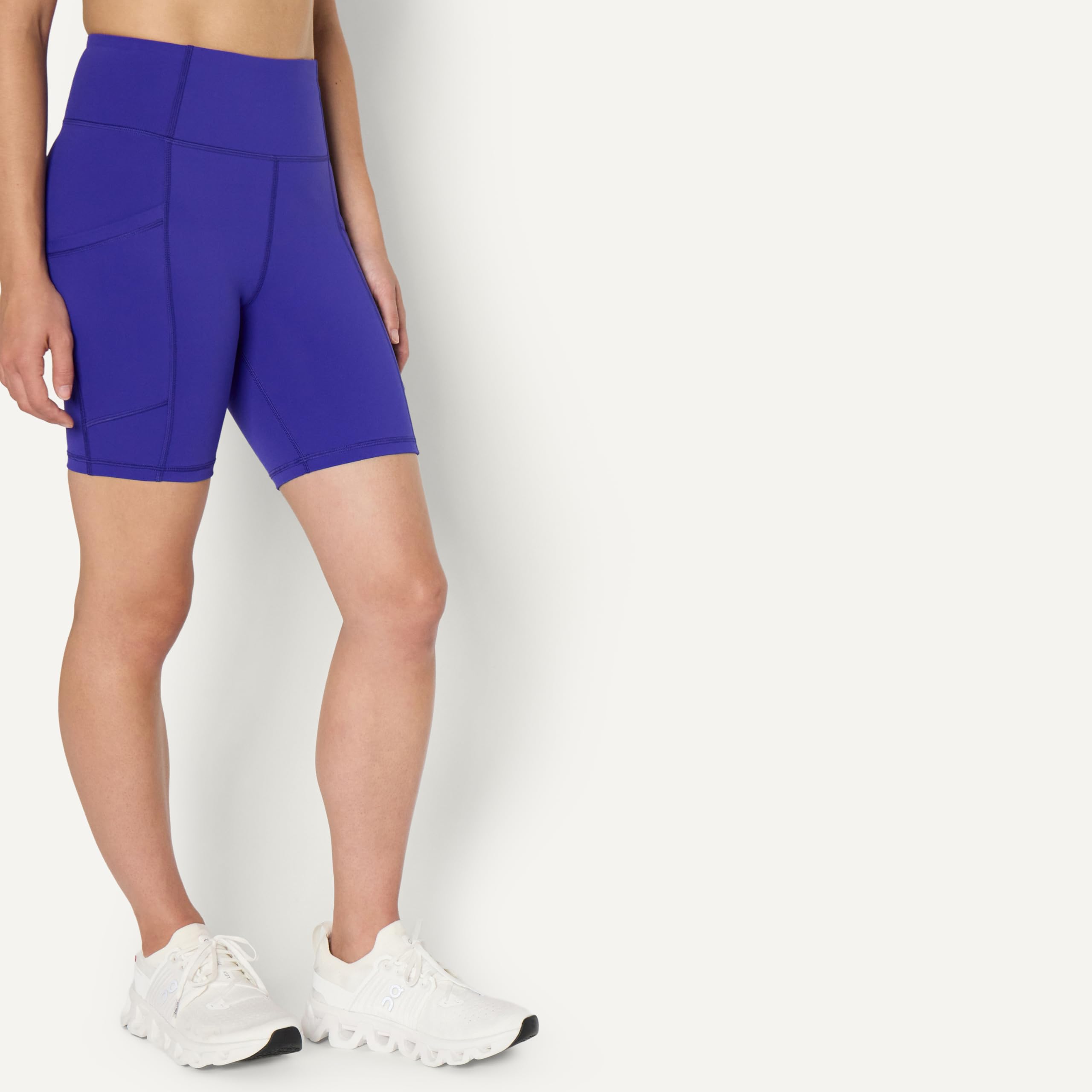 Amazon Essentials Women's Active Total Train High Waist 7" Gym Workout Biker Shorts with Pockets, Royal Blue, X-Small