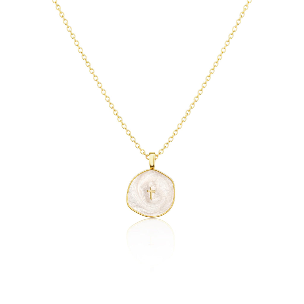 Tewiky Cross Necklace for Women-Dainty Simple 14k Gold Plated Cross Pendant Cute Necklaces for Women Jewelry