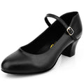 Bokimd Women's Black Non-Slip Latin Salsa Dance Heels Ballroom Character Shoes Prom Dress Pumps (7.5 / Black)