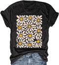 Womens Boho Floral Shirt Vintage Flower Tee T-Shirt Summer Short Sleeve T Shirts Cute Graphic T Shirt(B6A-Black3,XL)