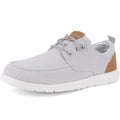ASITVO Men's Wide Canvas Loafers Casual Slip on Walking Shoes Width Toe Box Big Size 10 Dress Boat Tru-Moc Shoes Silver Grey 43.5