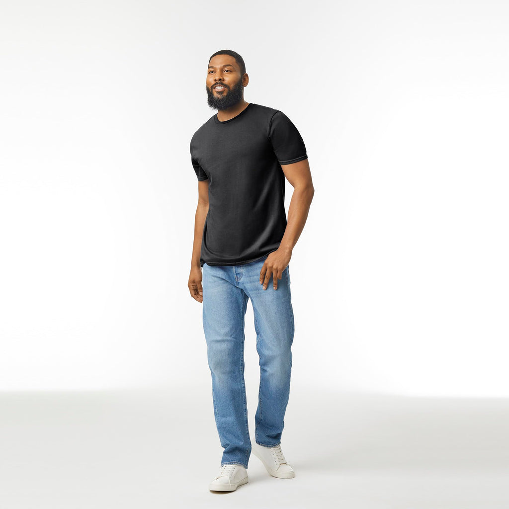 Gildan Adult Softstyle Cotton T-Shirt, Style G64000, Multipack, Black (2-Pack), Medium
