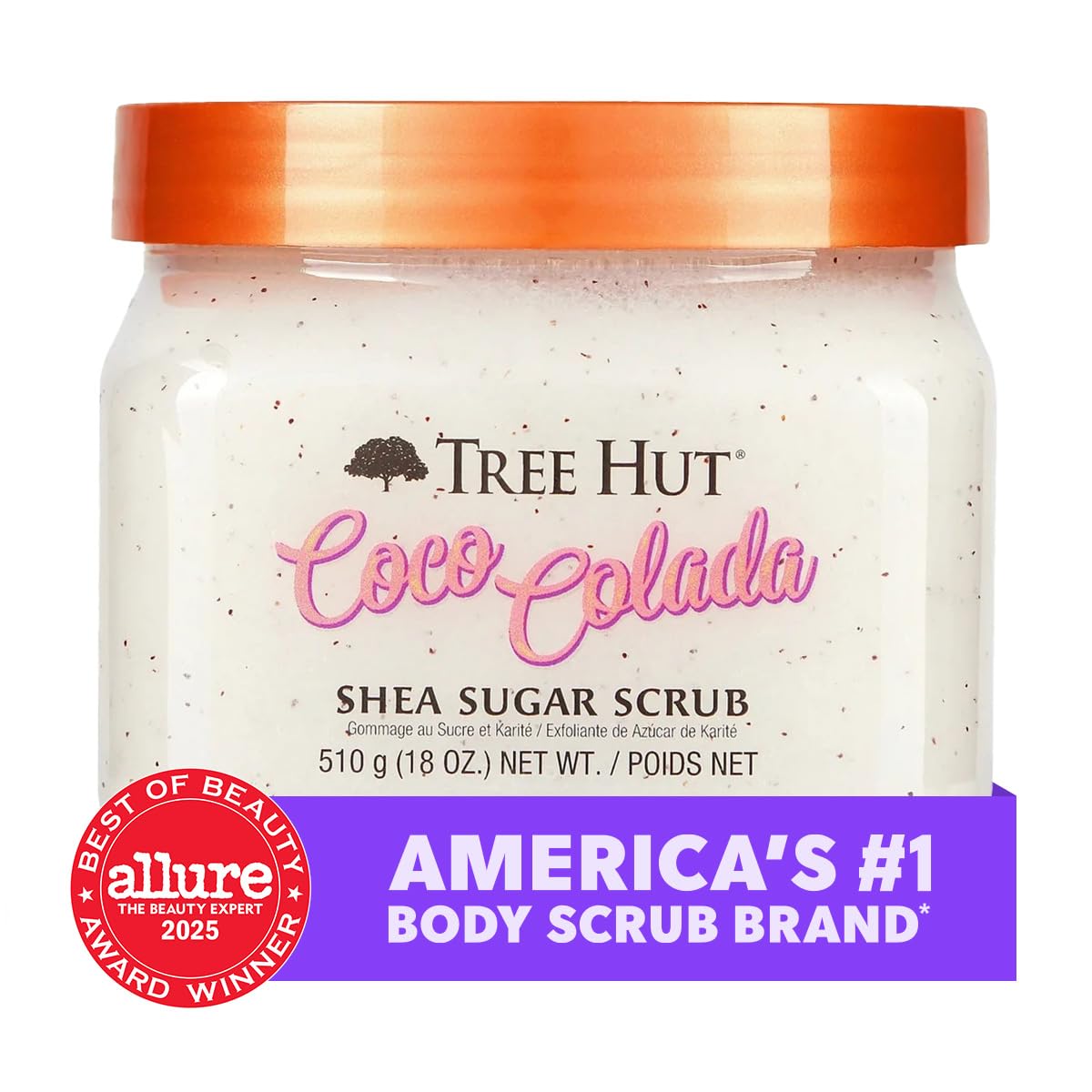 Tree Hut Coco Colada Shea Sugar Scrub, Mothers Day Gifts, Exfoliating & Hydrating Body Scrub with Shea Butter & Essential Oils, Smooth & Soften Skin, 18 oz