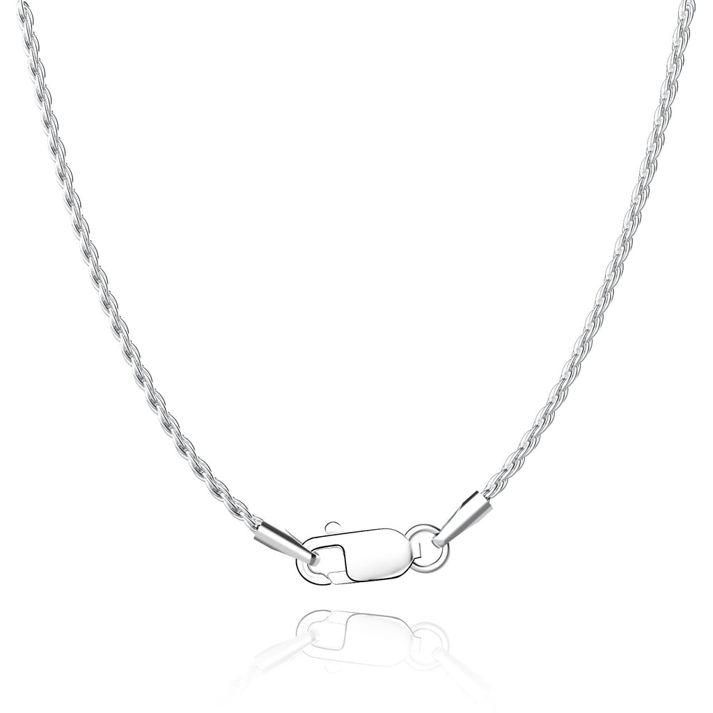 Jewlpire Diamond Cut 925 Sterling Silver Chain Rope Chain Italian Silver Necklace Chain for Women Men Super Shiny Durable 1.35mm Size 24 Inch