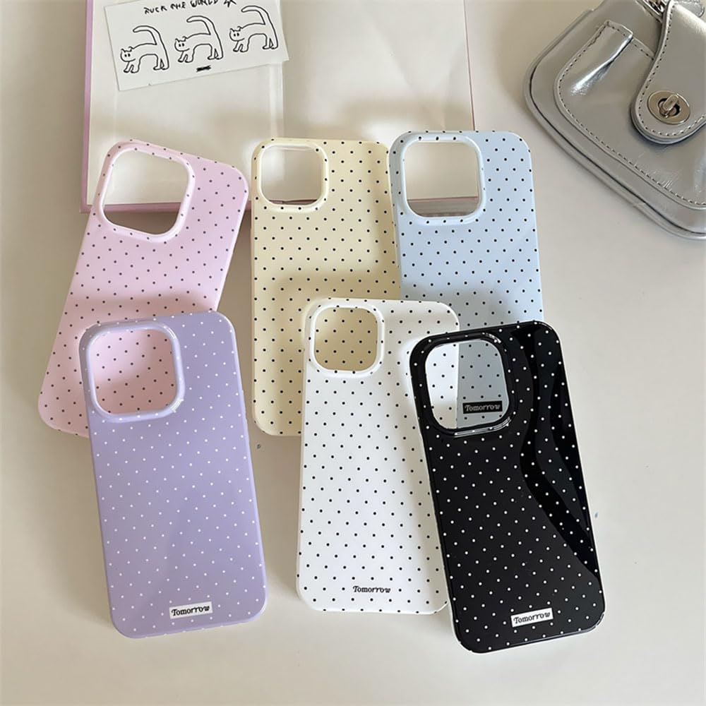 inewateri Compatible with iPhone 13/iPhone 14 Case with Cute Fashion Polka Dot Aesthetics Design Simple Case for Soft TPU Slim Protection Case for iPhone 13/14-White