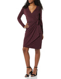Amazon Essentials Women's Long Sleeve Classic Wrap Dress (Available in Plus Size), Burgundy, X-Large