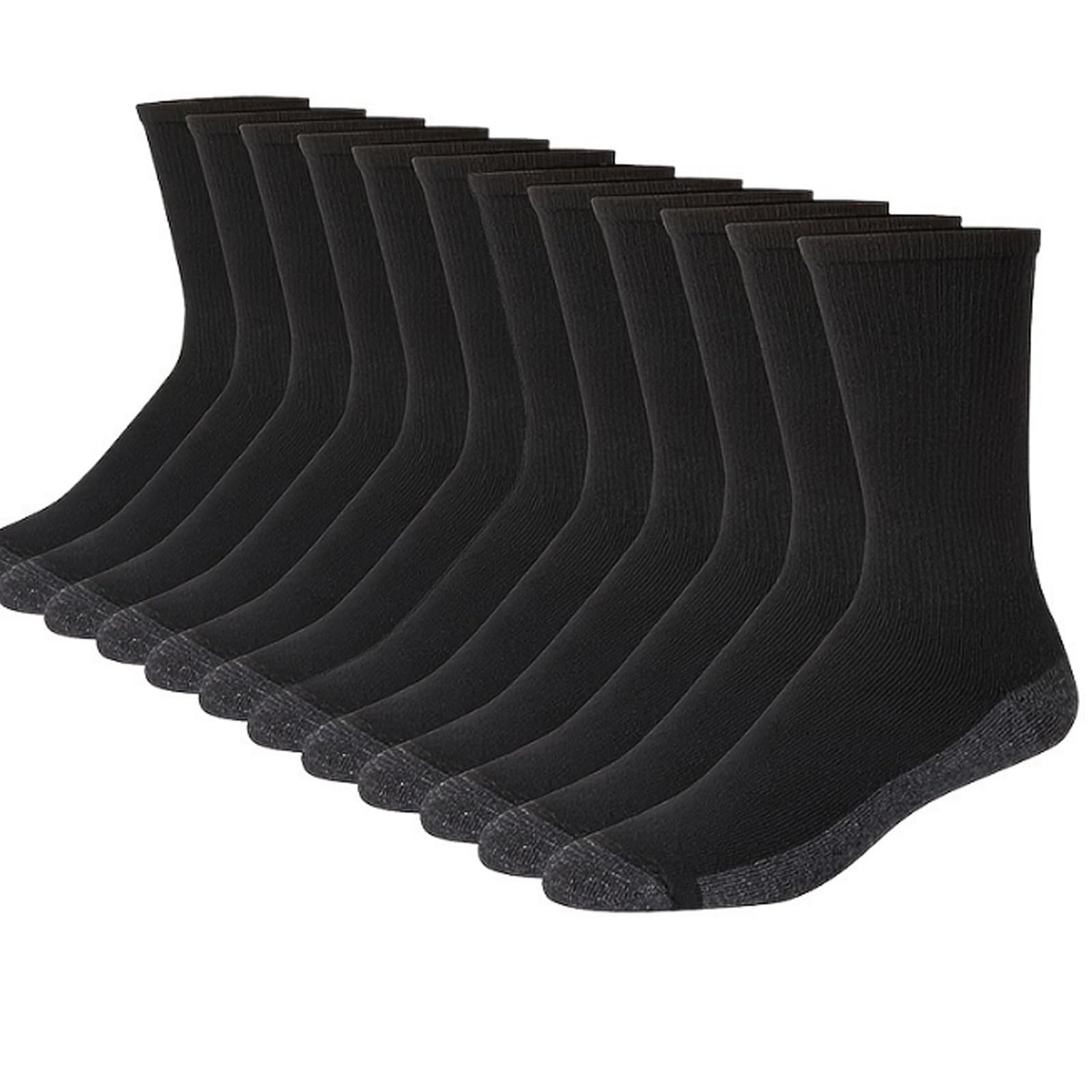 Looknniy 20 Pairs Crew Athletic Socks for Men Moisture Wicking Cushion Crew Socks for Sport Running Traveling (Mixed Colors)