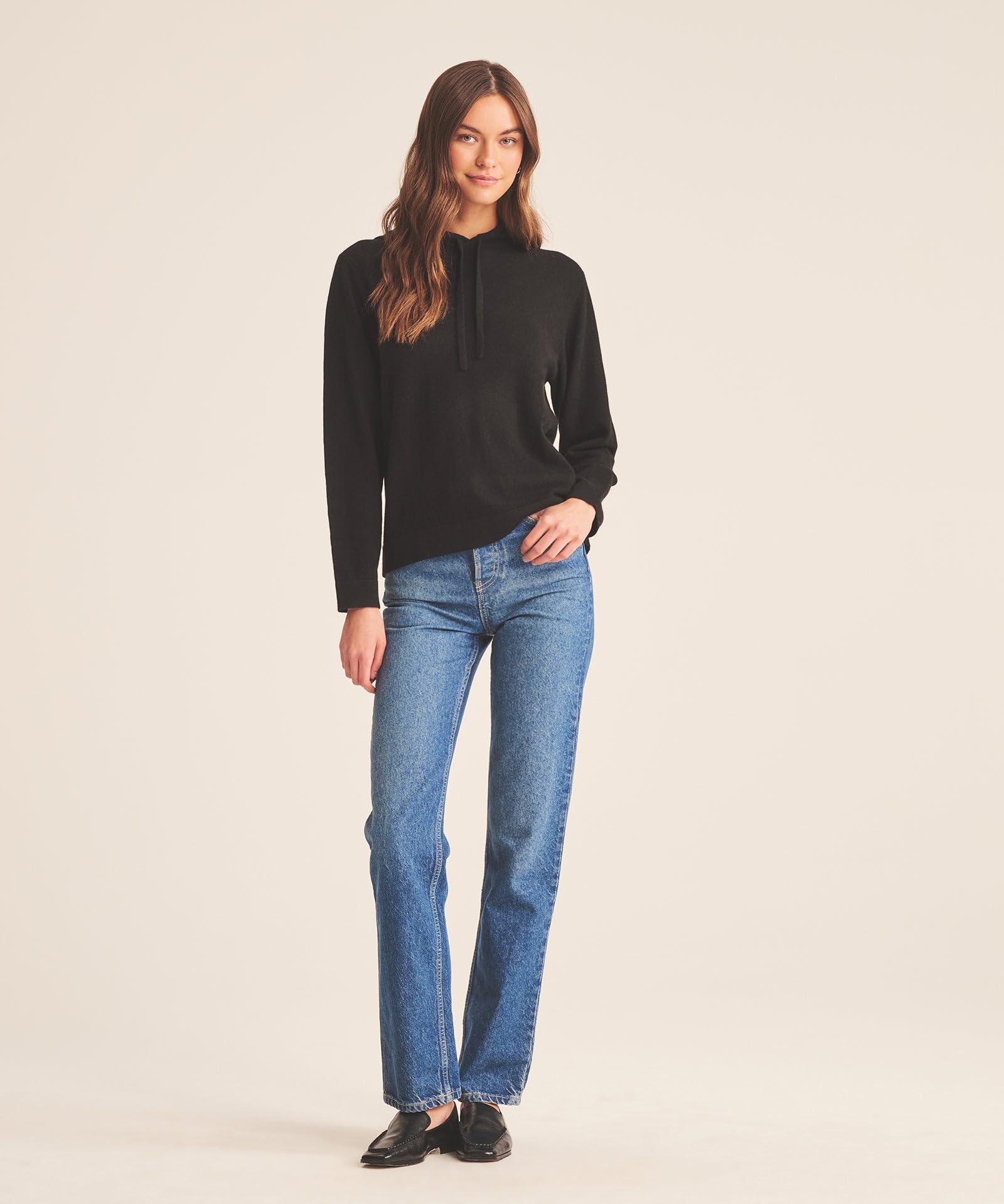 NAADAM Womens The Off-Duty 100% Cashmere Hoodie Black