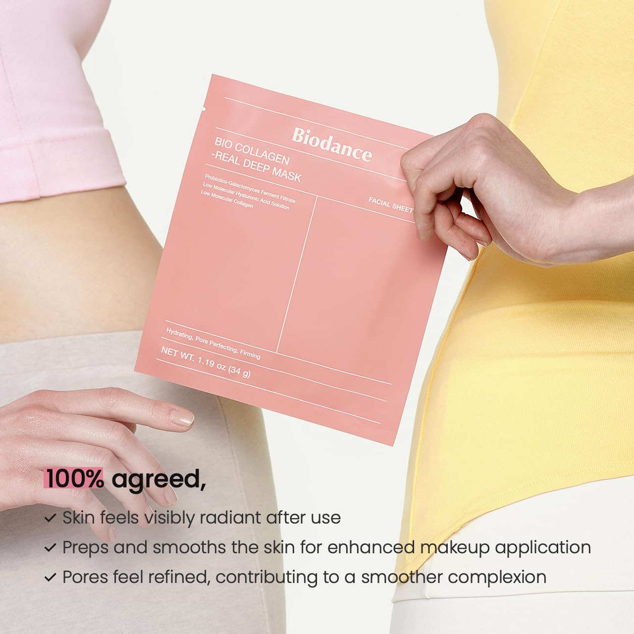 BIODANCE Bio-Collagen Real Deep Mask, Hydrating Overnight Hydrogel Face Mask, Pore Minimizing, Elasticity, Plumping, Travel Essentials & Self Care Gifts for Women, Korean Skin Care | 1.19oz(34g) x 4ea